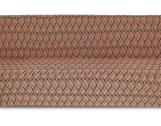 Чехол на диван без подлокотников Жаккард Листья, коричневый
